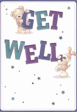 With the same care found in each bouquet arranged for South Woodford's homes, this delightful get well card showcases a whimsical teddy bear perched atop the bold, colourful 'GET,' as a lively puppy leans tenderly beside the word 'WELL.' The artwork radiates a gentleness that feels at home in the tranquil streets near Epping Forest, inviting hope through rounded, inviting shapes and softly expressive features. Shades of purple and blue-like the early evening sky over the High Road-bring richness and depth to the large, friendly lettering. Scattered stars add a sprinkle of magic, echoing the small joys and wishes we offer friends and neighbours in need of healing. The pure white background, serene as a freshly set shop counter, highlights the vibrancy of the illustration while creating a sense of clarity and new beginnings. Every element feels intentional, much like the careful assembly of a get well posy at Flower Delivery South Woodford, blending comfort, artistry, and a sincere wish for brighter days ahead.