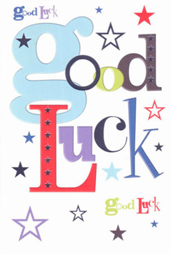 This eye-catching good luck card, available locally in South Woodford, offers a designer's touch to even the simplest gesture. The oversized, powder-blue 'g' instantly draws the gaze, while the rich tapestry of reds, purples, and mossy greens brings both warmth and optimism to the message. Stars in shades from twilight indigo to soft, dawn-inspired lavender scatter joyfully across the pristine white face, reminiscent of stars twinkling above Churchfields Park. The careful balance of playful and sincere fonts invites a sense of uplifting anticipation, akin to the feeling before a milestone event in the heart of South Woodford-like the buzz before curtain-up at the local theatre. The smooth, crisp texture is satisfying to the fingertips, and the layered colours evoke a sense of handcrafted love, much like a custom arrangement from Flower Delivery South Woodford. With every element, the card extends a tangible wave of support, encouragement, and shared belief, ideal for someone stepping into new adventures around East London. This design feels as if it captures the spirit of the local community-presenting not just good luck, but a sense of collective pride and heartfelt support from neighbours and friends.
