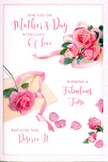 This image shows an elegant Mother's Day card designed as if it were a floral still life on paper, its mood tender and tranquil. The card's background is a soft, luminous white, providing a calm canvas for lush pink roses that appear to drift across the surface like a gentle stream of petals. These roses, painted in layered tones from pale blush to deeper rose pink, are arranged in relaxed clusters, some blooms fully open to reveal their tightly spiralled centres, others half-unfurled with petals just beginning to curl. The detailing suggests a velvety texture that invites the imagination to feel their softness, evoking the scent of fresh flowers you might find in a South Woodford florist early in the day. Scattered around the main groups of roses are individual petals, each one lightly shaded and delicately shaped, as if they have slowly fallen from a bouquet carried home along Grove Road after a family brunch. Intertwined with the floral imagery, graceful hand-lettered script spells out a warm Mother's Day message, the sweeping curves of the letters echoing the fluid shapes of the petals. A hint of a ribbon winds near the largest cluster, tying the composition together and suggesting the finishing touch on a bouquet prepared for local delivery. The gentle lighting in the design, with its soft highlights and absence of harsh contrast, adds to the feeling of calm appreciation, like sunlight filtering through a window on a peaceful afternoon. It is a card that visually captures affection, gratitude, and the quiet joy of honouring a mother in South Woodford with both words and flowers.